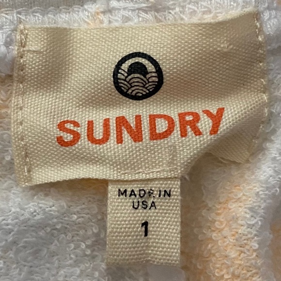 Sundry White Neon OrangeTie Dye High Waist Athletic Shorts 1 Juniors - Picture 3 of 16